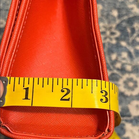 Tory Burch Fleming Quilted Leather Chain Red Orange Shoulder Purse Bag Boho - Picture 15 of 16